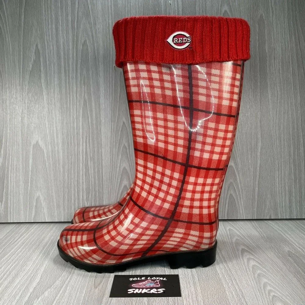 MLB Cincinnati Reds women Rain Boots Size XS 5-‎ 6